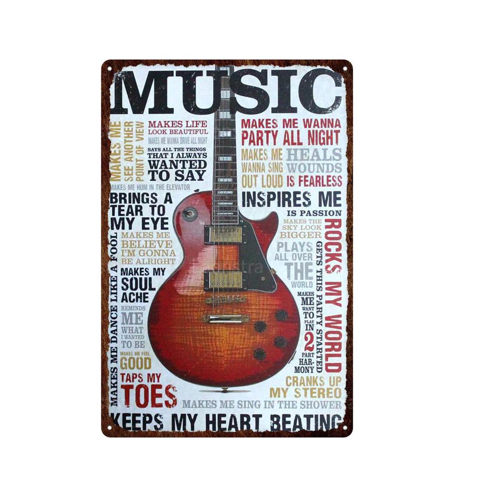 Poker Shabby Vintage Posters Music Piano Guitar Metal Plate Tin Sign Different Style Wall Decor Iron Painting Poker Decor Art