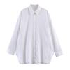 2026 Womens Loose Fit Casual Shirt Solid Striped Long Sleeve Button-Down Korean Style Comfort Top