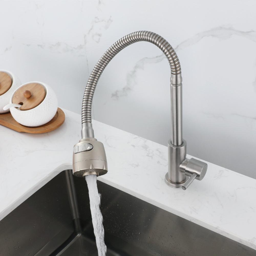 Adjustable Mode Single Cold Water Faucet Universal Sink Water Tap Kitchen Faucet  Washbasin
