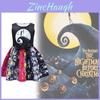 The Nightmare Before Christmas Girl Dress With Cotton Blend Fabric And Ruffled Design For Spring