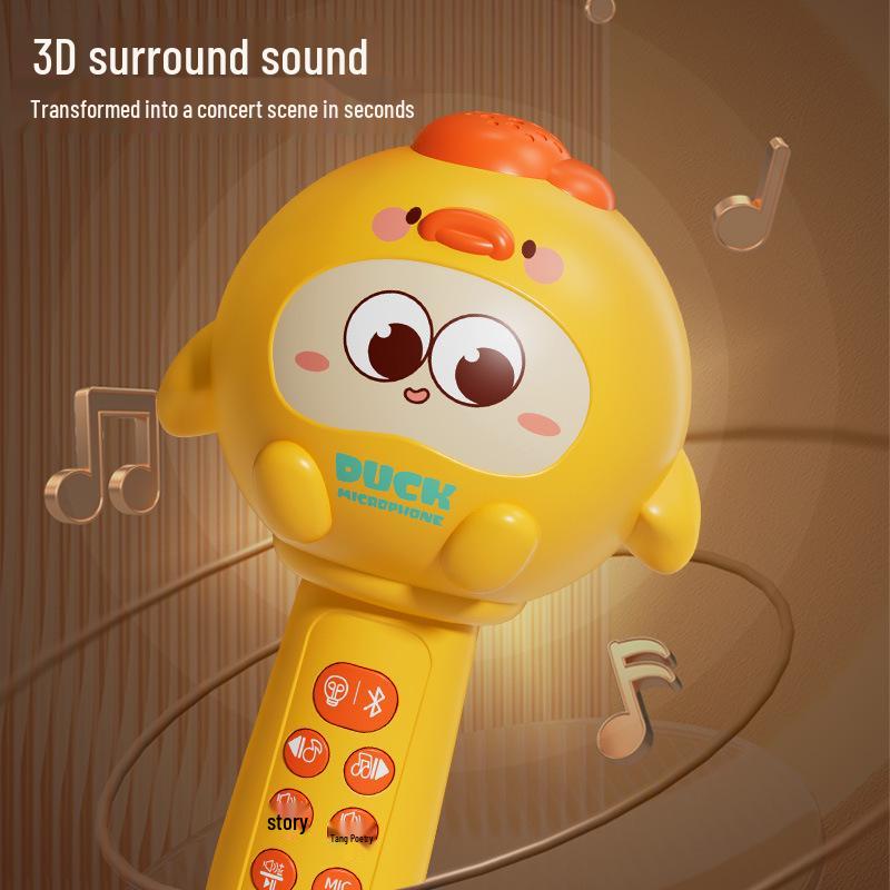 Children's Cartoon Duck Bluetooth Microphone: Singing & Karaoke Toy for Early Education
