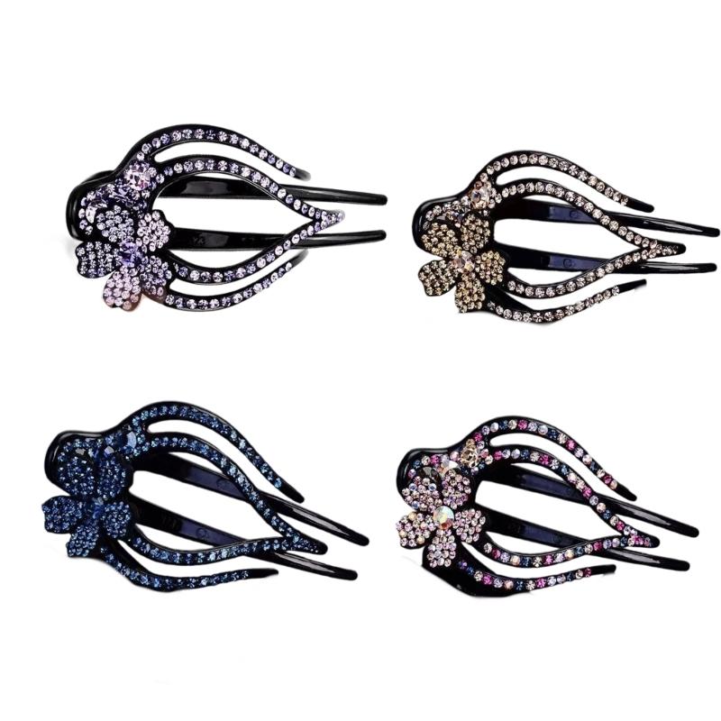 

4Pcs Rhinestones Duckbills Hair Clip Slip Resistant for Women Decorative Accessories Party and Everyday Wear 1