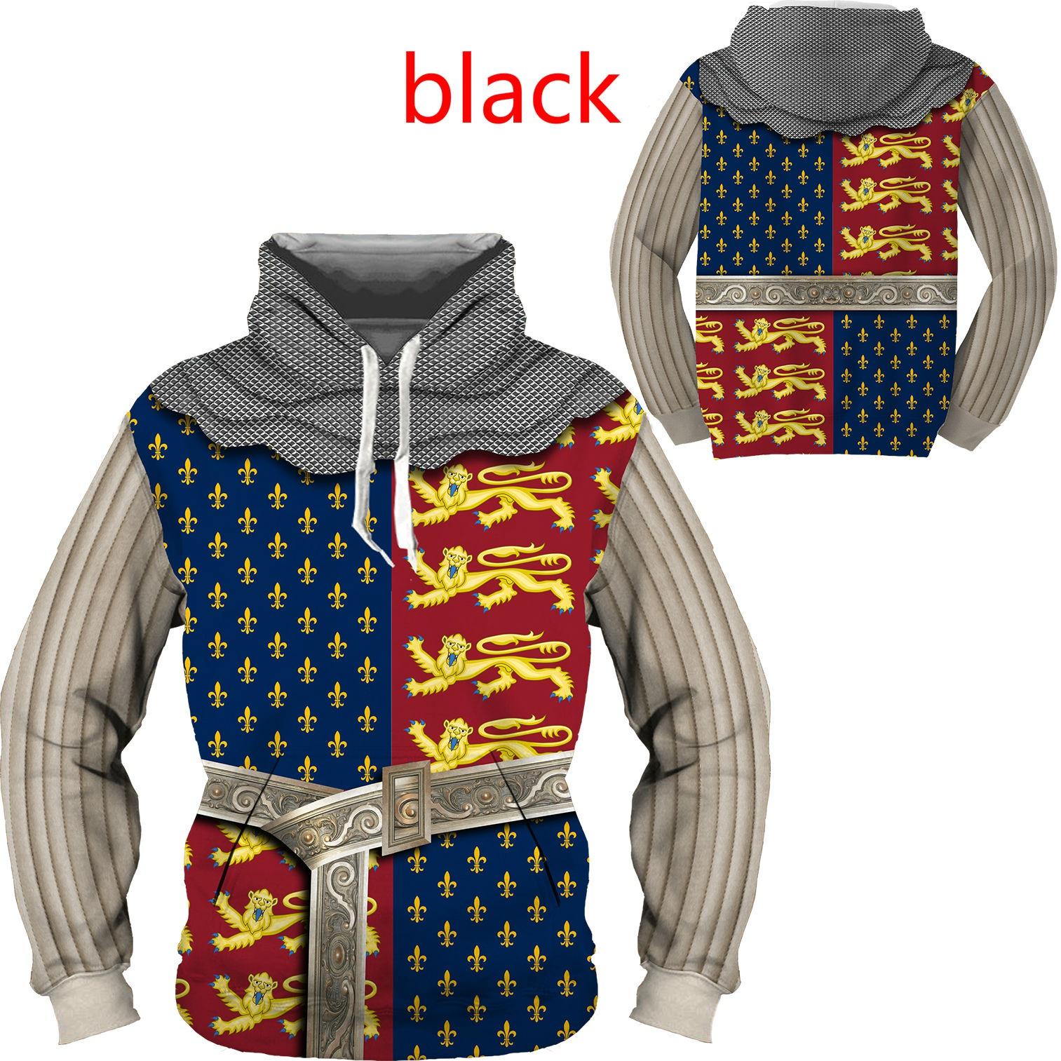 

Мода 3D принт средневековый рыцарь тамплиер косплей доспехи толстовка уличная одежда Harajuku пуловер с доспехами забавные крутые толстовки с капюшоном XL