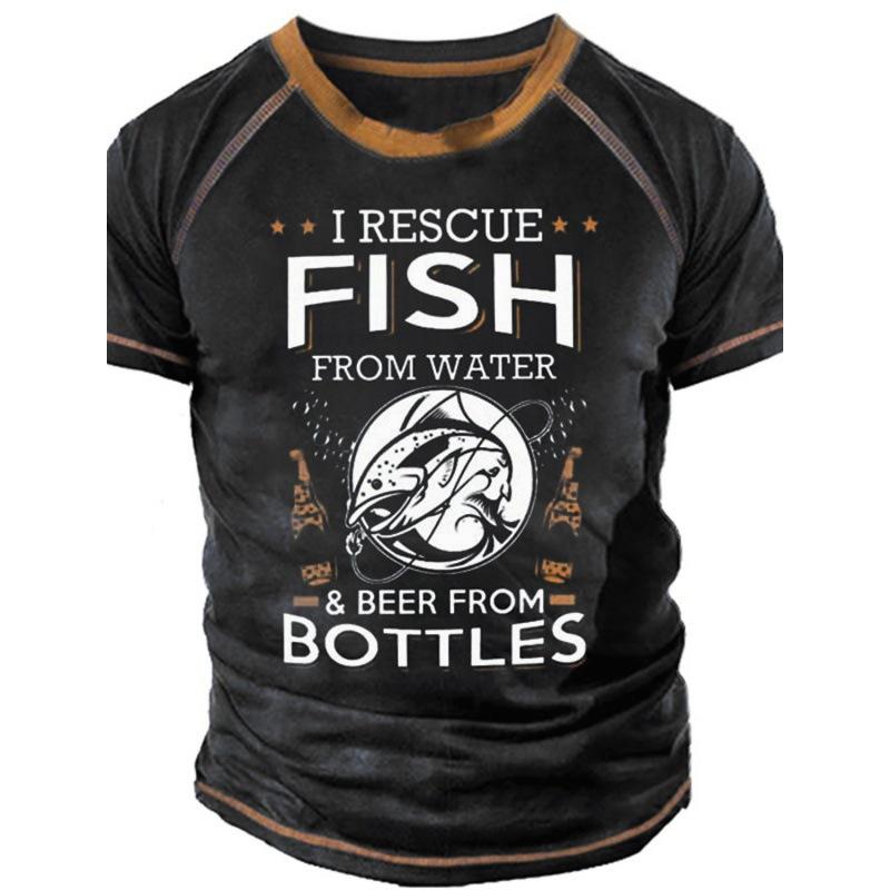 Summer Men's Short Sleeved 3D Digital Printed T-shirt with Street Trendy Patterns