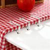 10Pcs Tablecloth Clips, Stainless Steel Tablecloth Clips for Tables, Floral Pattern Triangle Shape Tablecloth Clips, Suitable for 1-4 Cm Thick Tables