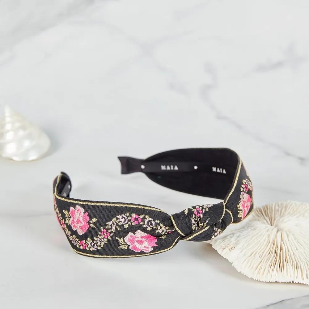 Lara Maia Pearl Flower Jacquard Hairband A Knot Type Pink MAIAHB041 3306249