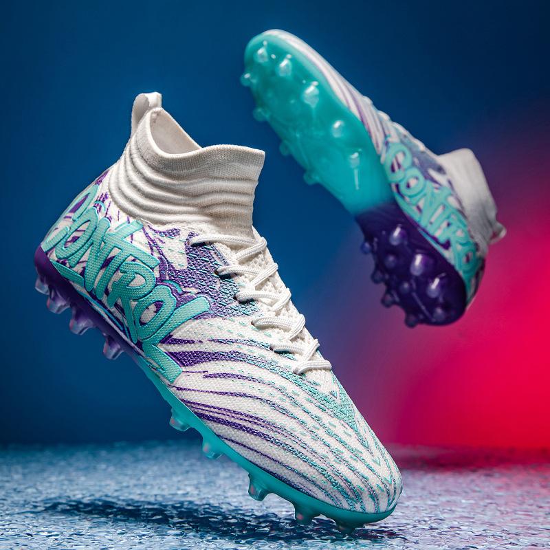 Autumn Control Football Shoes Boys and Girls Student Competition High Top Spikes Grass Training Shoes