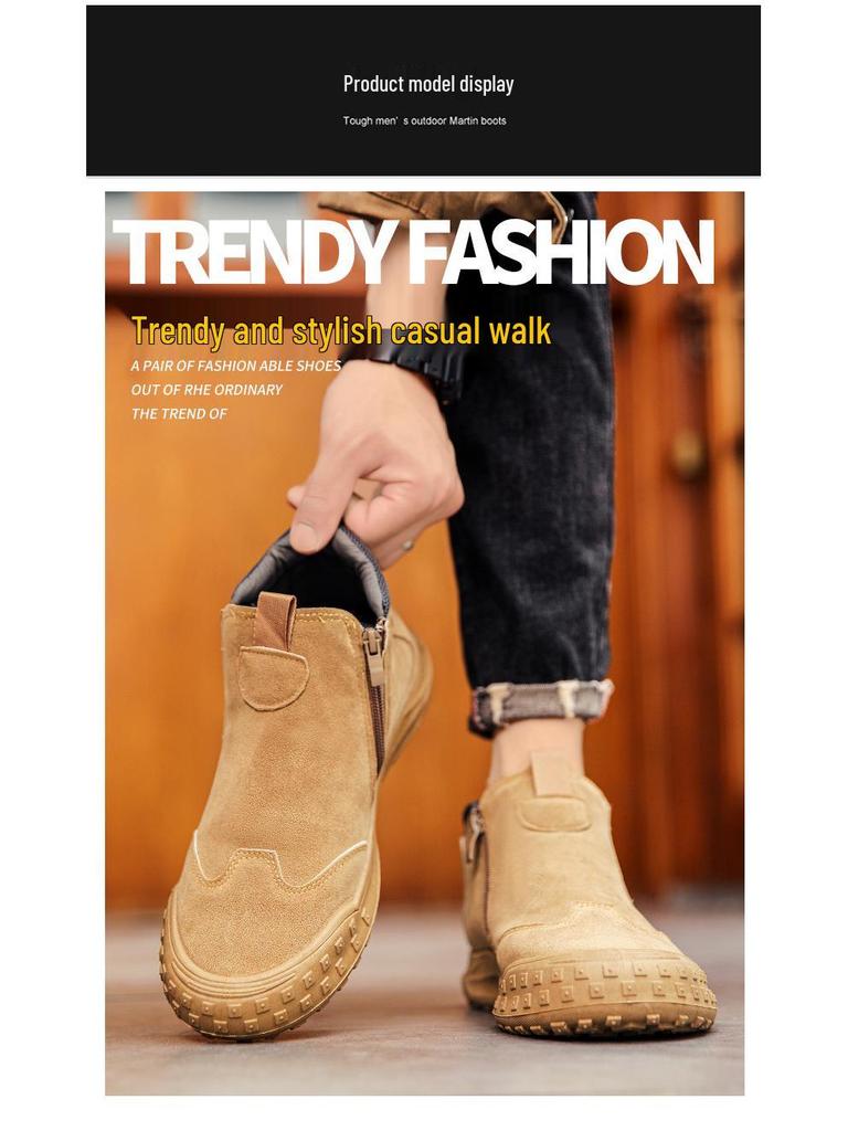 Clearance Men's Slip-On Work Shoes: Wear-Resistant, Non-Slip, Closed-Toe, Versatile, Lazy Labor Protection for Construction Sites.