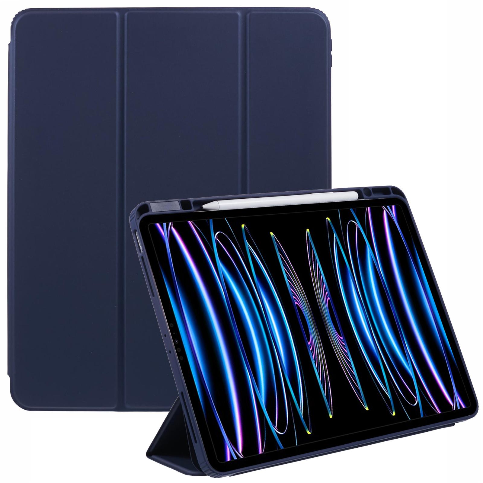 

MUTURAL For iPad Air 13 (2025)/(2024)/Pro 12.9 (2022)/(2021)/(2020)/(2018) Leather Case Trifold Stand Cover with Pencil Holder Dark Blue