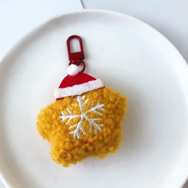 6pcs Adorable Plush Key Chain Soft Touch Christmas Themed Bag Pendants Fashionable Keychain Ornament for Women Girls