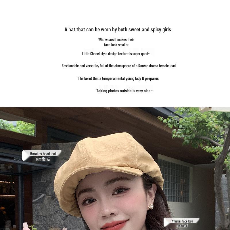 2025 Designer's Oversized Japanese Literary Women's Retro Painter Beret - Face Slimming Design