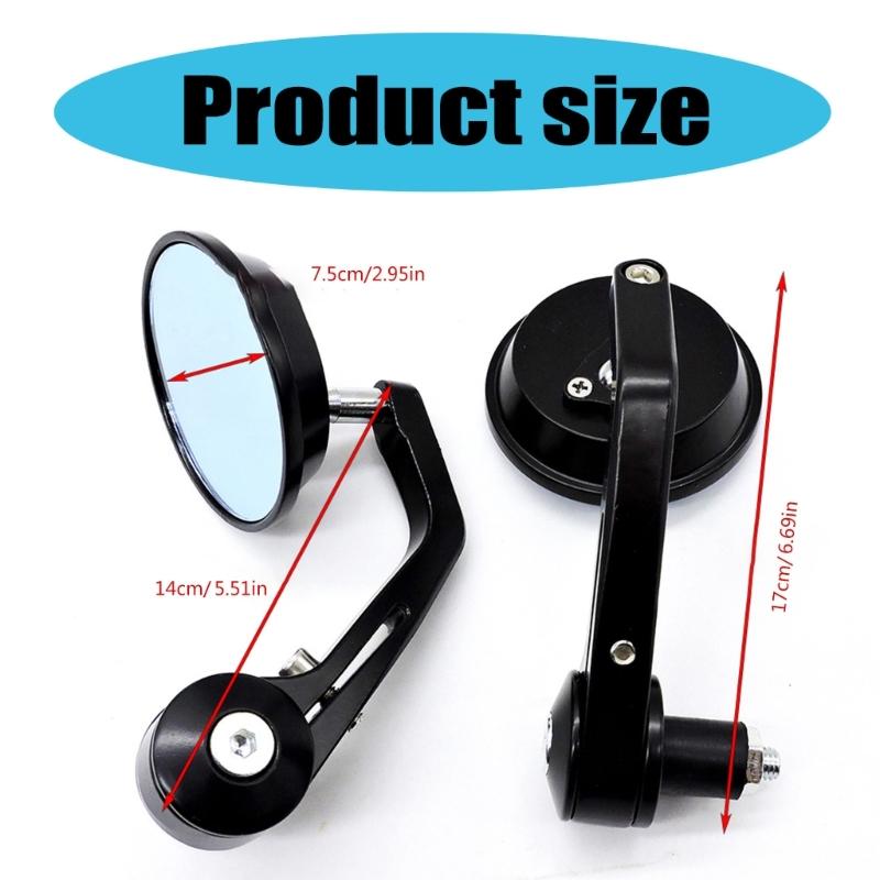 Upgrades Aluminum Motorbike Side Glass Adjustable Motorcycle Rearview Glass Set Simple Installation for Riders