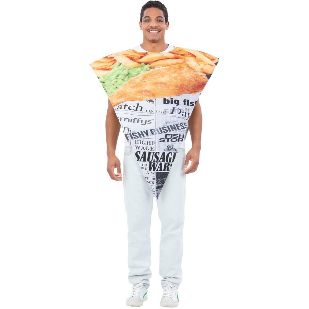 Smiffys Unisex kostýmní pončo pro dospělé Fish & Chips