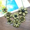X325 Fashion Retro Ornament Leopard Print Peach Heart Necklace Sweater Chain Necklace Sweater Chain Couple Jewelry [Small]]