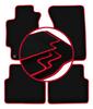 Alfombrillas de terciopelo con borde rojo para: Subaru Impreza II GD sedán, familiar (2000-2007)