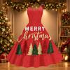 Women's Retro Off-Shoulder Sexy Printed Dress for Christmas Party