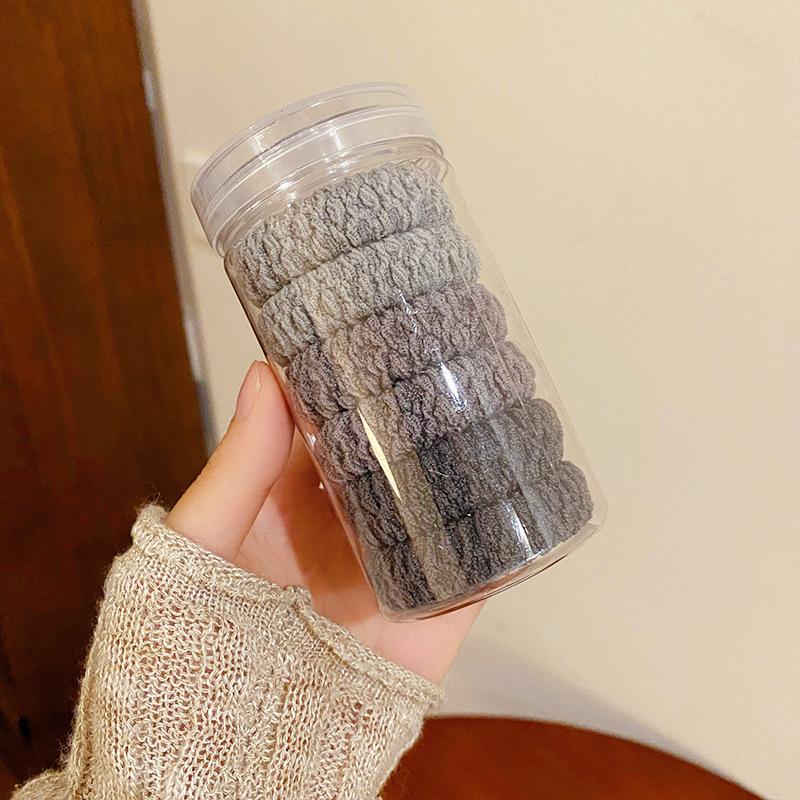 Gumičky do vlasů, Vysoce elastické odolné scrunchies do vlasů - Bezešvé, Silné pletené gumičky do culíku v různých barvách