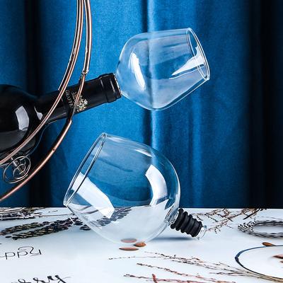 Weinflaschen-Glasaufsatz, trinken Sie direkt aus der Flasche, transparentes Schnapsglas aus Kristall, Weinkaraffe mit Korken