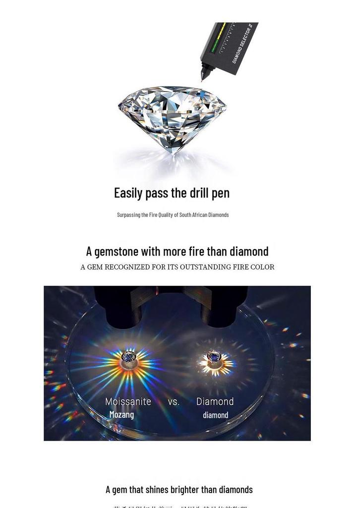 European-American Cross-Border Hot-Selling 3x5mm Oval Moissanite S925 Sterling Silver Stackable Ring, Niche Design, Fashionable Light Luxury