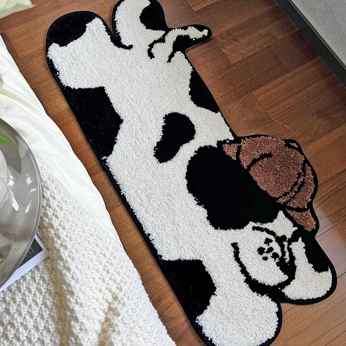

Spotty Dog Non-Slip Cartoon Animal Carpet for Living Room, Bedroom, or Children s Room - Soft Blanket Mat 45x100 cm