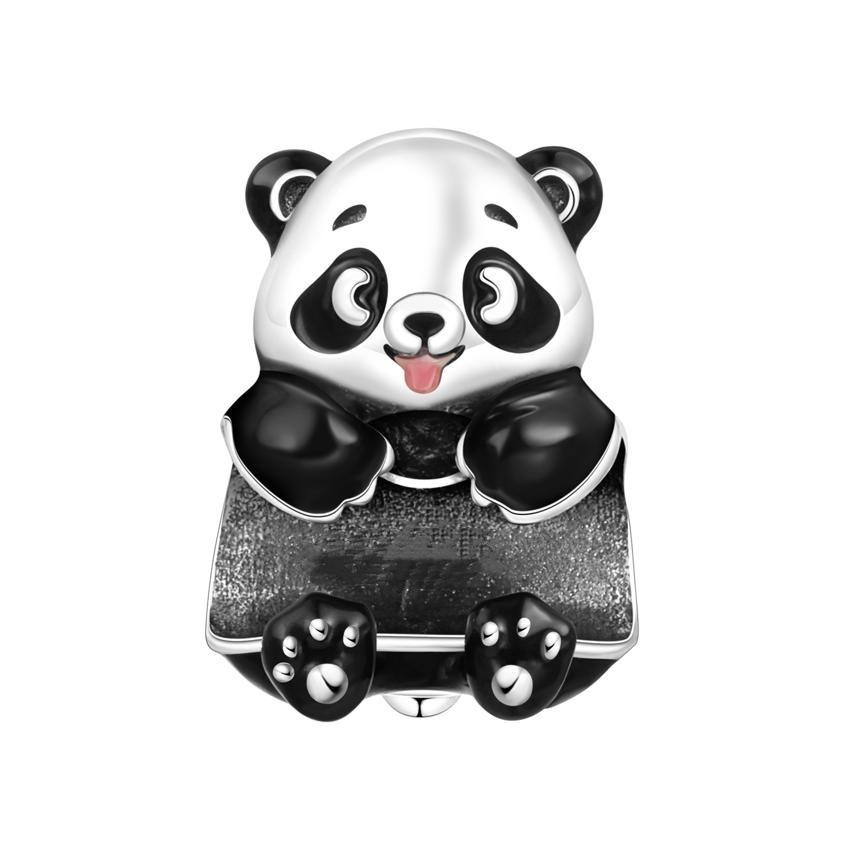 S925 Silver Cute Animal Panda Raccoon Koala Elephant Beaded Bracelet DIY Jewelry Charm Beads Accessories