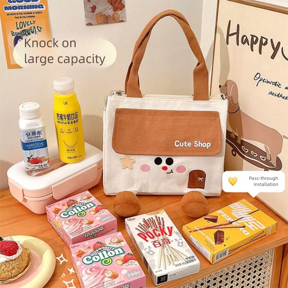 Portable Insulated Tote Bag Small Food Thermal Handbag Snack Bag Cartoon Lunch Bag  Women