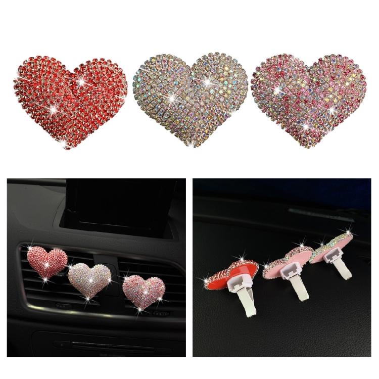 Car Air Conditioning Outlet Perfume Decoration Rhinestone Heart Parfume Diffuser