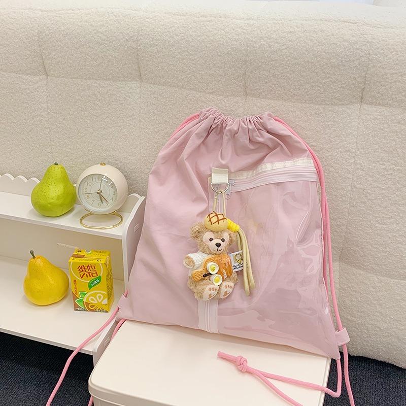 Drawstring Bundle Bag Female Large-capacity Student Class Commuter Storage Bag Sports Fitness Bag Simple Backpack