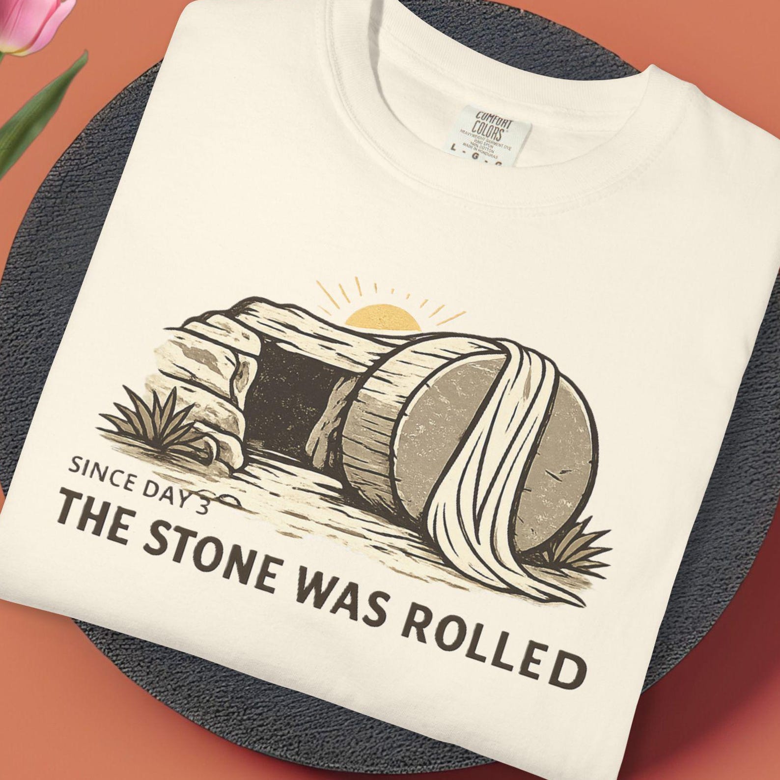 The Stone Was Rolled Christian Shirt, Comfort Colors Since Day 3 Easter Tee, Religious Easter T shirt, Resurrection Sunday Top 4XL