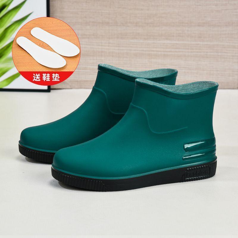 Send Insoles, Fashion Rain Boots, Women's Low-cut Waterproof Shoes, Plus Velvet Warm Rain Boots, Non-slip Rubber Boots