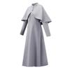 Taluoman Women's Elegant Grey Wool Blend Overcoat