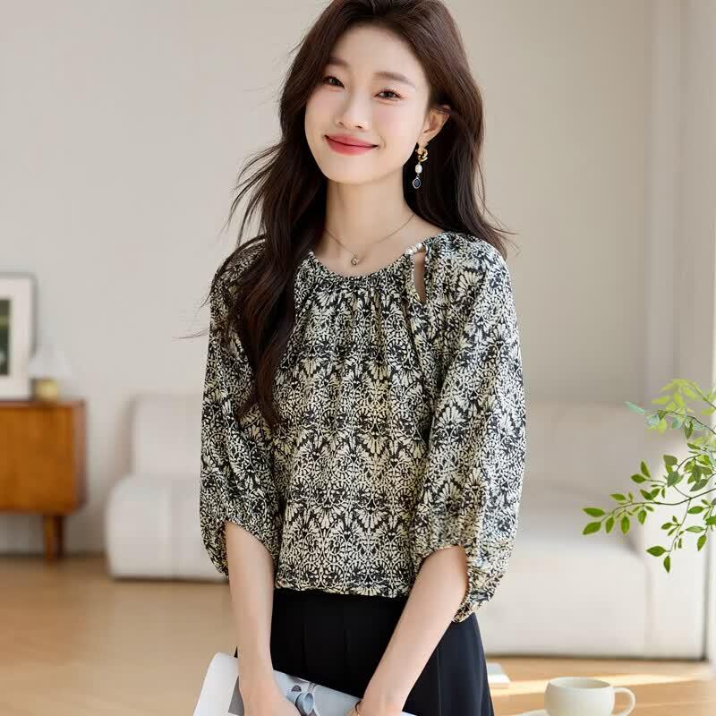 La Chapelle Women s Short Sleeve Chiffon Blouse XL