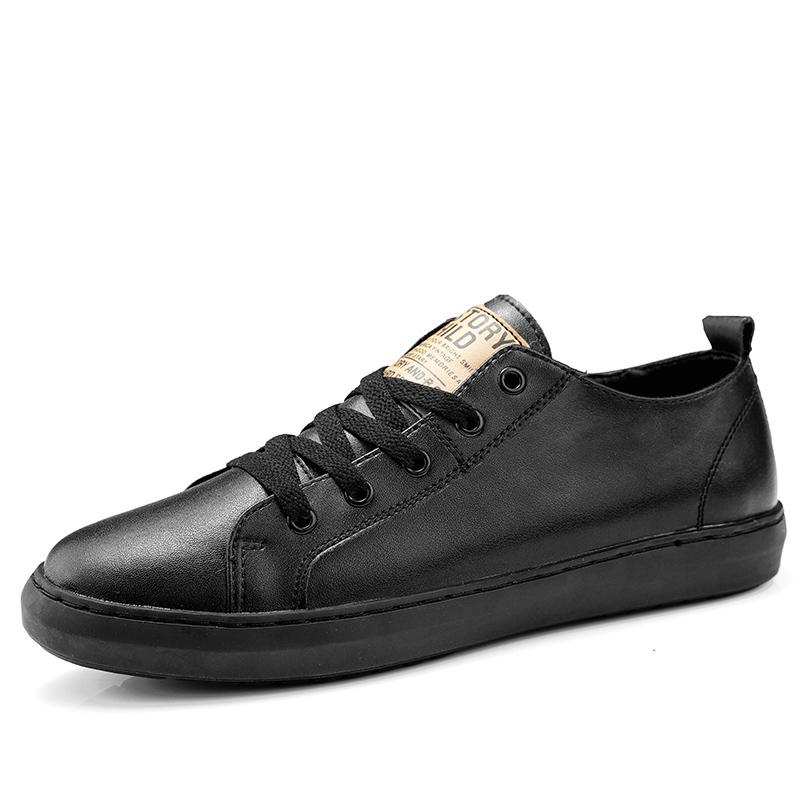 Nieuwe Heren Sneakers met Zachte Zool Casual Leren Buitenschoenen Antislip Heren Gevulkaniseerde Schoenen Handgemaakte Vrije Tijd Wandelschoenen Sneakers