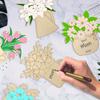 6 Ensembles Décorations Florales en Bois, Kit de Loisirs Créatifs à Peindre Soi-même pour la Fête des Mères le Printemps, Ornement de Bureau Non Peint Rose Lys Tulipe