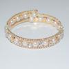 Factory  Bridal 3-Layer Pearl Rhinestone Zircon Winding Open-Ended Bracelet Gold and Silver Color for Women