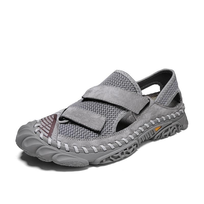 

Летние новые пляжные туфли повседневная сумка голова римские туфли повседневная мужская пляжная обувь сумка голова пляжные туфли Обувь 44 серый