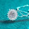Sunflower Style Moissanite Necklace - S925 Sterling Silver, 1 Carat, Elegant & Luxurious Women's Festival Gift