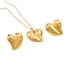 Elegant Women's Luxury Heart Pendant Necklace Set - Stainless Steel Chain