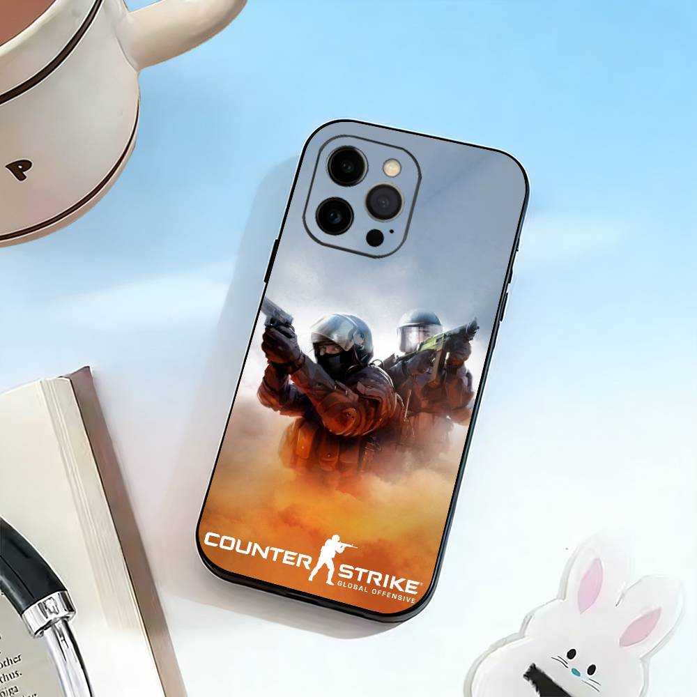 Game Counter Strike CS GO GO Phone Case For iPhone 17, 16,15,14,13,12,11 Plus,Pro Max, Others Soft Black Cover
