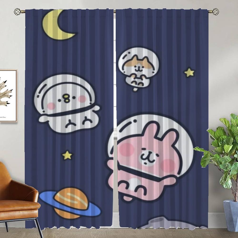Kitchen Curtains Child Room Kanaheis Blackout Curtain for Room 2 Panel Tulle for Bedroom Partition Shades Halloween Decoration
