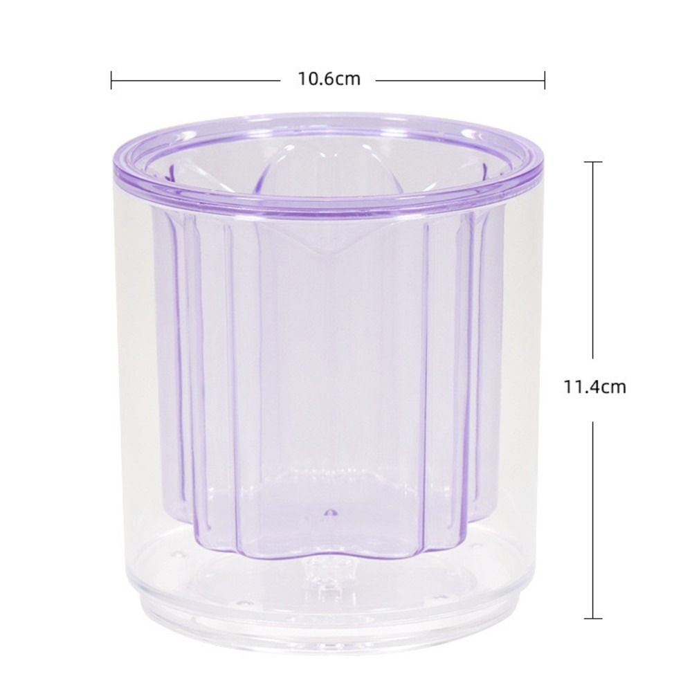 School Office Supplies Pen Holder 360° Rotatable Brush Pot Clear Pencil Storage Box  for Students