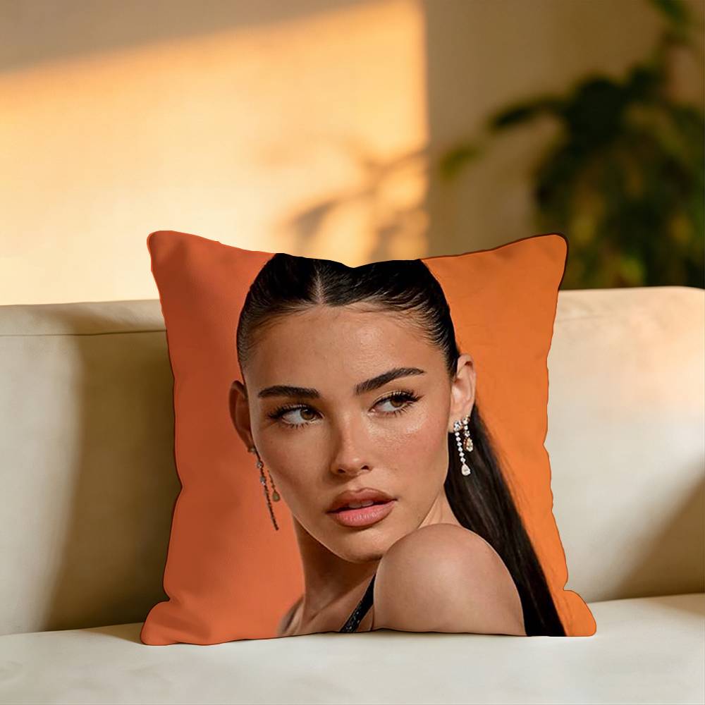 Popular Singer Madison Elle Beer Pillow Case Square DoubleSided Sofa Cushion Cover Bedroom Bedside Pillow