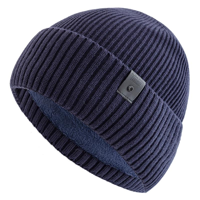 Neue Unisex-Wintermütze mit Fleecefutter, warme Mütze, stilvolle weiche Beanie-Mütze für Männer und Frauen, dicke Strickmütze für den Außenbereich, Skisport