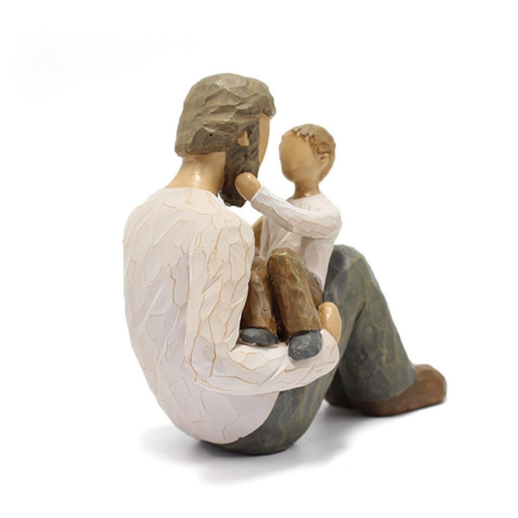 Father's Day Gift Birthday Gift For Dad Dad & Son Statue - Father & Son Figurine for Bookshelf, Cabinet, Tabletop Decorations
