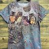 Mode Frauen süße Katze Klaue Hund Print T Shirt lustige lässig O-Ausschnitt kurze Ärmel T-shirt Sommer weibliche T-Shirt