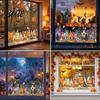 Festive Home Window Art Halloween Clings Pumpkins Skeletons Ghosts And Bats Print Decorative Reusable Seasonal Stickers Decals Electrostatic