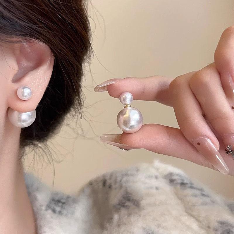 925 Silver Needle Pearl Earrings Women's High-end Sense Niche Temperament Bow Stud Earrings Retro Ear Jewelry Wholesale