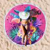 Serviette de Plage Ronde en Fibre Ultra-Fine pour Adultes - Personnalisable, Serviette de Sport et de Bain Absorbante