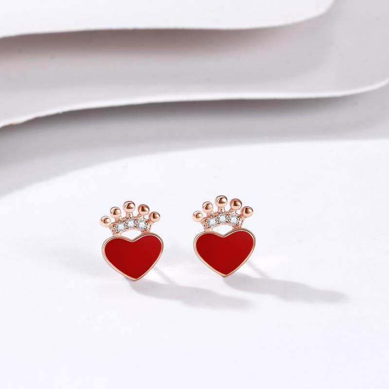 

Те же серебряные серьги-гвоздики Love Crown Niche Design Earrings Ins Корейская версия ювелирных изделий