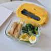 Large Capacity Glass Lunch Box Sealed Food Storage Container Vertical Stripe Lunch Box  Camping